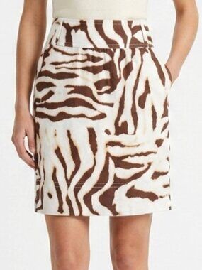 Banana Republic Animal Print Linen Skirt- Sz. 0